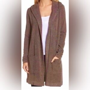Barefoot Dreams cozy Chic Lite Hooded Cardigan- Sable (lilac)
